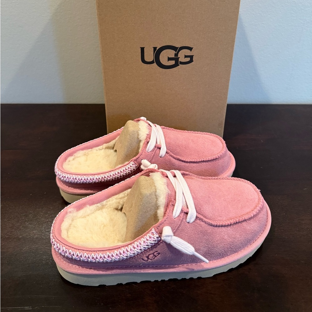 UGG Pink Girls Slip-On Moccasin Clogs